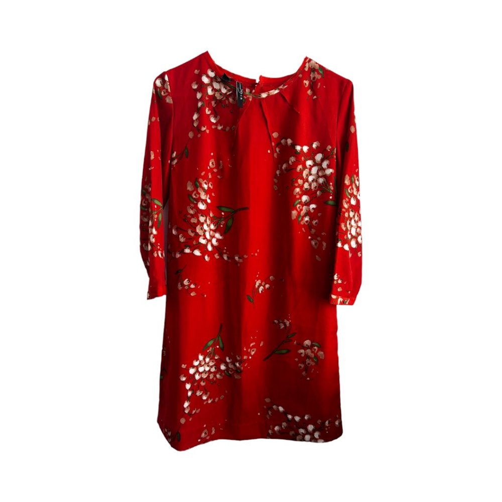 Mango Red Floral Mini Dress